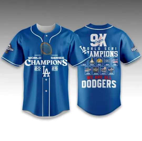 Discover Dodgers 9X World Series Champions Baseball Jersey