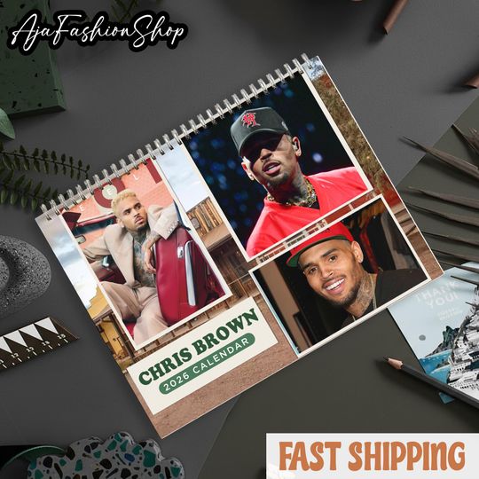 Discover Chris Brown 2026 Music Artist Calendar 2026, USUK Music Wall Calendar, Music Fan Holiday Gift
