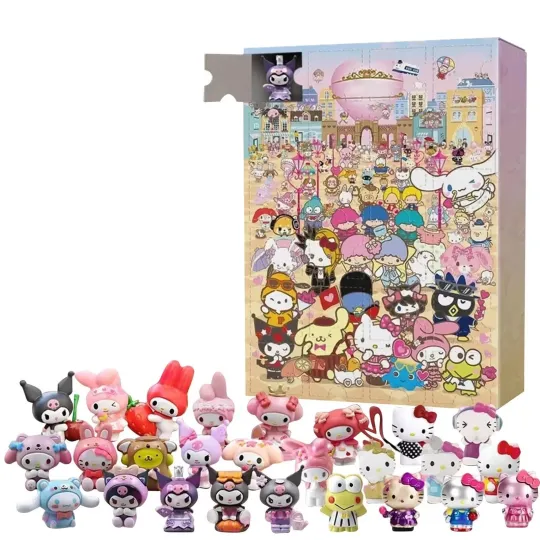 Discover Hello Kitty Acrylic Advent Calendar Figure Christmas Model for 2025