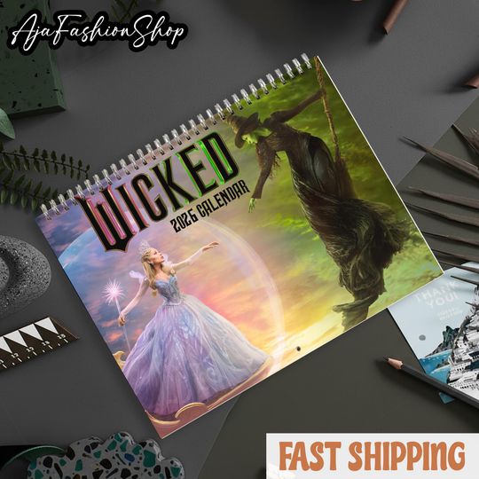 Discover Wicked 2026 Calendar, Monthly Planner for Fans, Magical Wall Decor, Gift for Musical Lovers, Wicked Merch, Defying Gravity Calendar