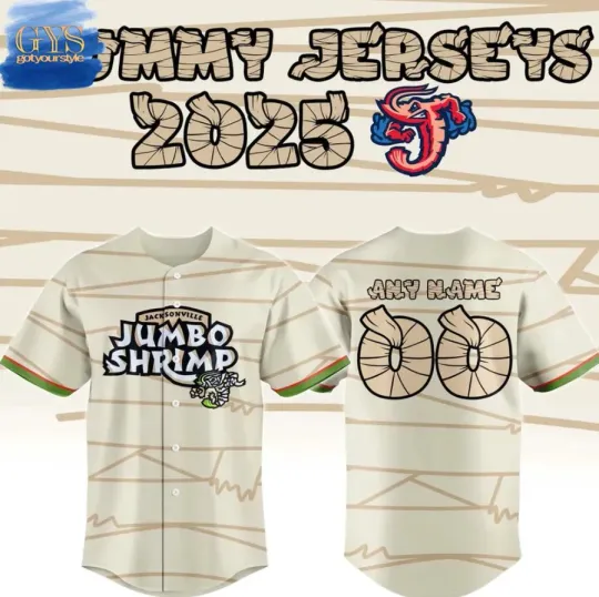 Custom Jacks*onville Jumbo Shrimp 2025 Mummy Baseball Jersey