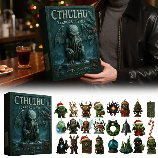 Discover Cthulhu Terrors of Yule Acrylic Advent Calendar 2025 Christmas Decor