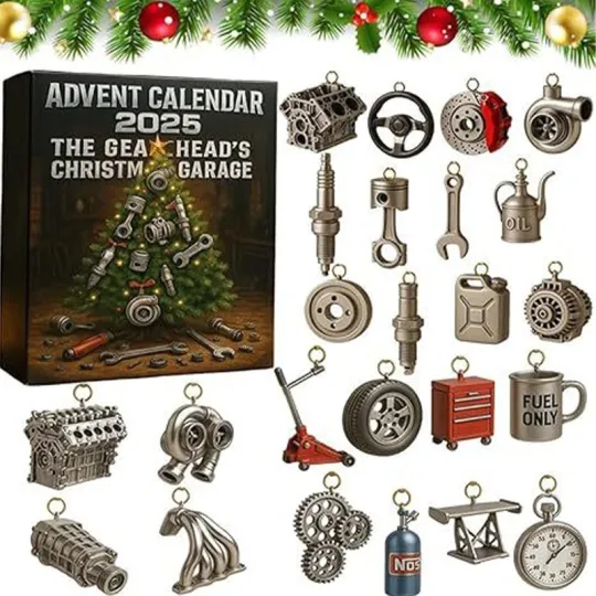 Discover 2025 Gearhead Advent Calendar 24 Days Christmas Decor Acrylic Blind Box