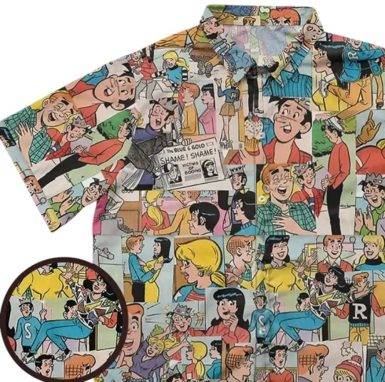 Discover Archie Comics Characters Collage Button Down Shirt