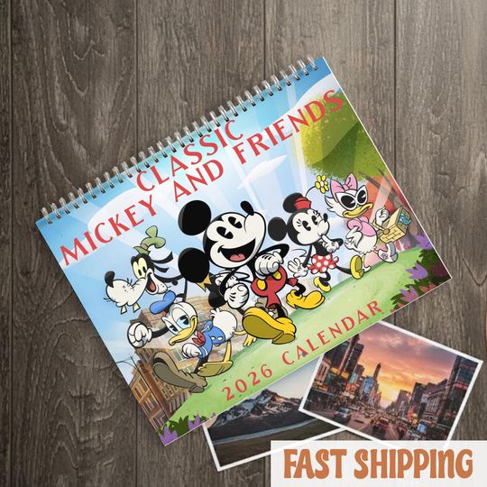 Discover Mickey 2026 Wall Calendar, Cute Disney Mouse Couple Calendar, Cartoon Lovers Calendar, Kawaii Mickey Art, Gift for Kids and Adult