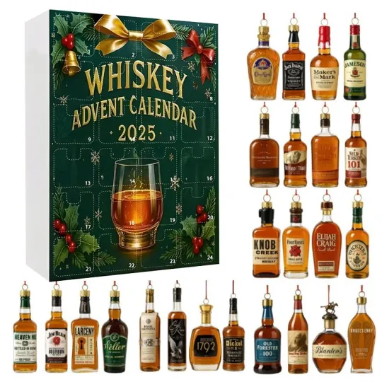 Discover 2025 Beer Advent Calendar 24 Days Countdown Christmas Whiskey Decor Acrylic Box