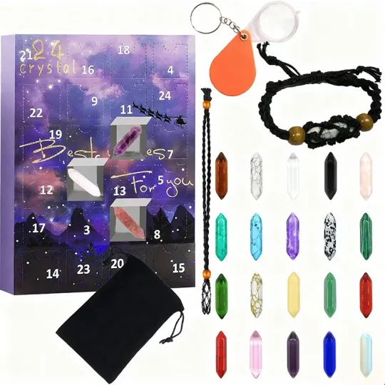 Discover Healing Crystal Stone Advent Countdown Calendar 24 Day Christmas Calendars Gift