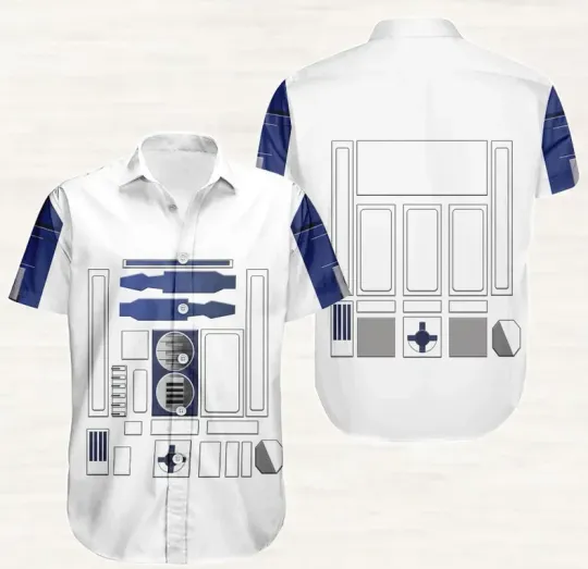 Discover R2-D2 Cosplay Button Shirt, Star Wars Hawaiian Shirt, Galaxy's Edge Shirts Men