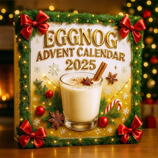 Discover Eggnog Advent Calendar 2025 2D Acrylic Decoration 24 Days Eggnog Ornament