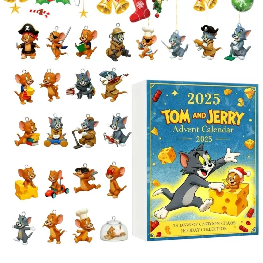 Discover Cartoon Ornaments Christmas Advent 24 Pieces 2D Acrylic Decorations For Holiday