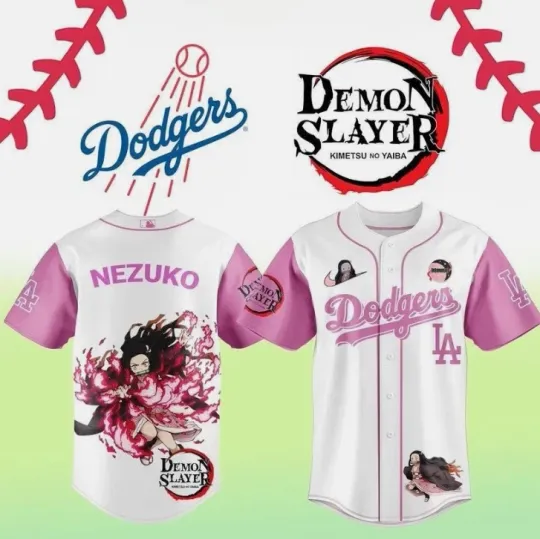 Discover New Dodger X demon Kamado neko Baseball Jersey