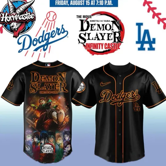 Discover Los Angeles Dodger X Demonn Slayer 2025 Infinity Castle Baseball Jersey