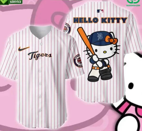 Discover Yc Detroit Tiger Hello Kitty White Baseball Jersey