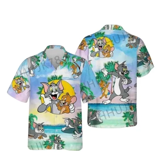Tomm And Jerry Funny Hawaiian Shirt, Tom And Jerry Movie Funny Hawaiian Shirt