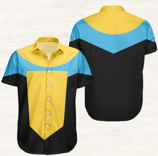 Discover Invincible Cosplay Button Shirt, Mark Grayson Costume