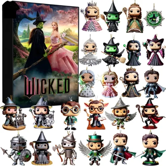 2025 Wicked Movie 2D Acrylic Advent Calendar Kids Xmas Gift 24 Days Christmas Countdown