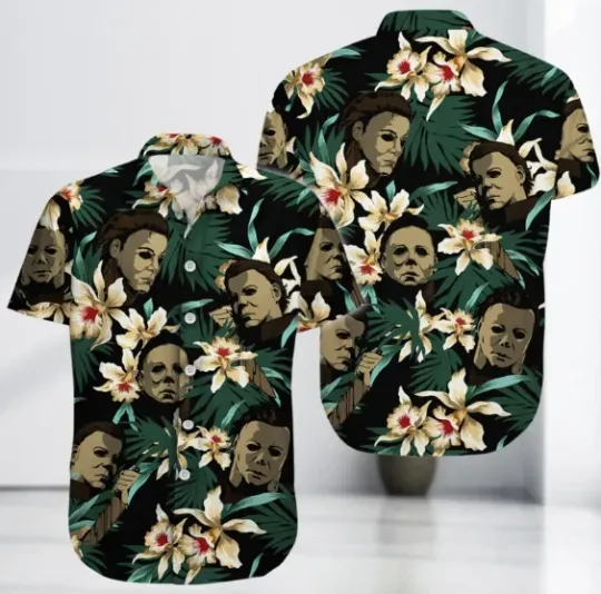 Halloween Michael Myers Hawaiian Shirt, Michael Myers Button Shirt