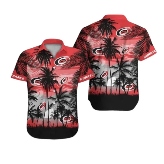 Discover Carolina Hurricanes Short Sleeve Button Up Tropical Shirt Hawaiian Shirt_6l7_55