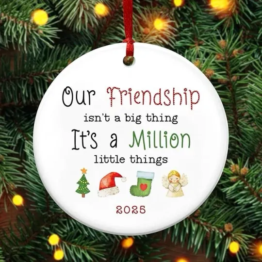 Discover Friendship Ceramic Christmas Ornament 2025 - Xmas Holiday Tree Keepsake Gift