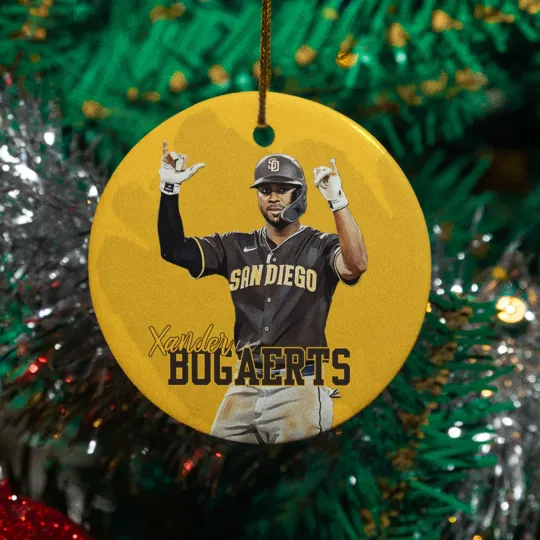 Discover Xander Bogaerts Inspired Design Ceramic Christmas Ornament - San Diego Tribute