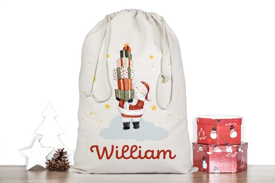 Discover Personalised Christmas Santa Sack, Christmas Sack, Stocking, Xmas, Personalised Child Christmas Sack, Christmas Gift, Christmas Bag
