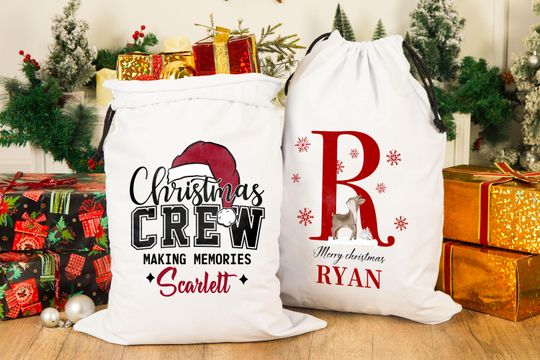 Discover Custom Santa Sack with Name, Christmas Gift Bag, Christmas Present for Kids Adults, 19inch x 27inch