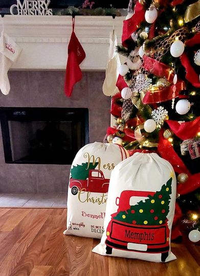 Discover Santa sack, Embroidered santa sack,  Canvas Santa sack for kids,personalized santa sack, christmas bag, santa bag, canvas santa bag,gift bag
