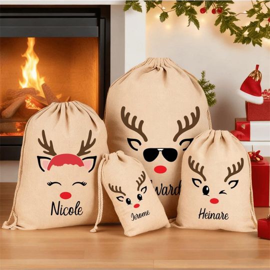 Discover 2025 Large Santa Sack,Christmas Gift Bag,Santa Bag with Name,Christmas Stocking Sack,Christmas Bag,Holiday Gift Bag,Santa Bag,Christmas Gift