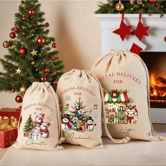 Discover Personalised Santa sack for kids and Adults,Christmas Eve Bag,Christmas Sack 2025,Christmas Gift Sack,Holiday Gift Bag,Santa Delivery Sack