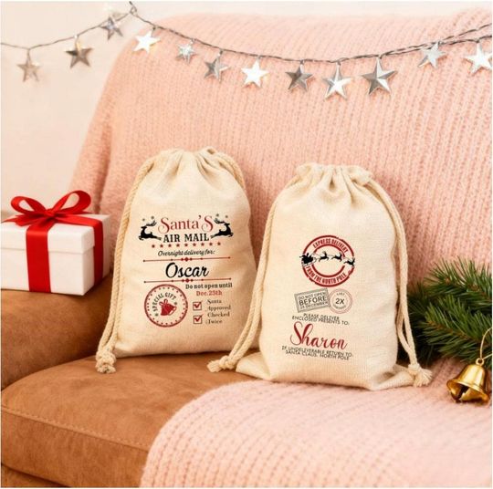 Discover Personalized Kids Sack, Holiday Gift Bag, Christmas Sack, Custom Santa Sack, 2025 Large Santa Sack,Christmas Gift Bag,Santa Bag with Name