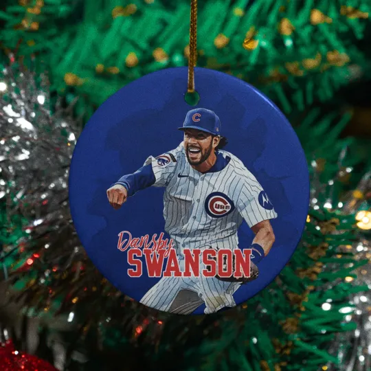 Discover Dansby Swanson Inspired Design Ceramic Christmas Ornament - Chicago Fans Tribute