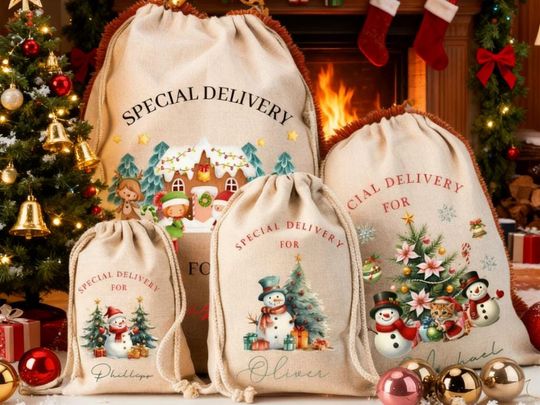 Discover Personalized Fairy Christmas Sack, Baby First Christmas Santa Sack, Christmas Gift Bag for Girls, Santa Sack with Name, Christmas Eve Bag