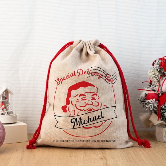 Discover Custom Large Santa Sack Bags,Personalized Name Gift Christmas Sack,First Christmas Gift,Kids Present Gift Bag,Santa Delivery Sack