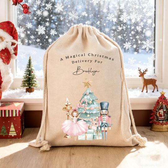 Discover Personalized Santa Sack, Kids Christmas Gift Bag, Large Christmas Sacks, Reusable Xmas Bag, Custom Christmas Present Bags with Name