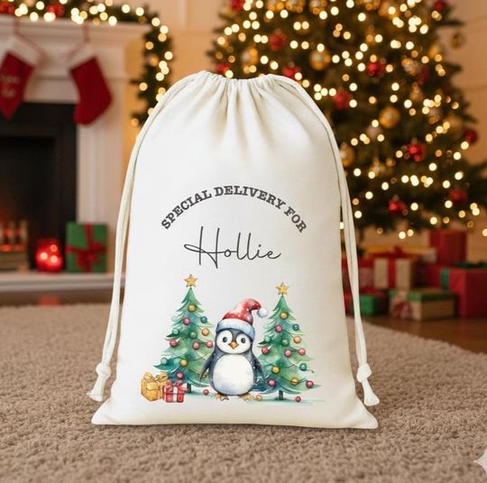 Discover Christmas Sacks Penguin Name, Xmas Sack, Santa Sacks, Christmas Sack Personalised, Santa Sack Personalised, Santa Sack Large, Santa Sack