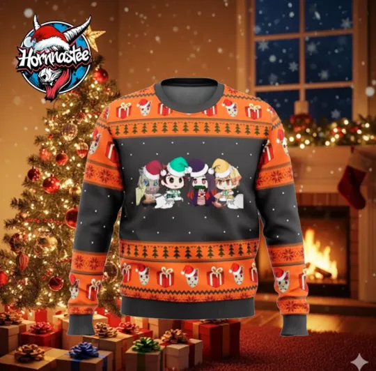 Discover demon Kimetsu no Yaiba Chibi Ugly Christmas Sweater