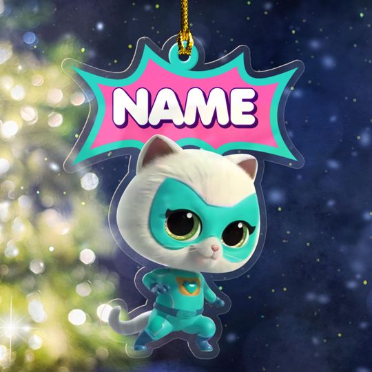 Discover Personalized SuperKitties Cutout Acrylic Ornament, SuperKitties Christmas Ornament