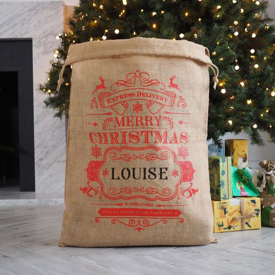 Discover Personalized Christmas Santa Sack: Festive Burlap Jute Bag