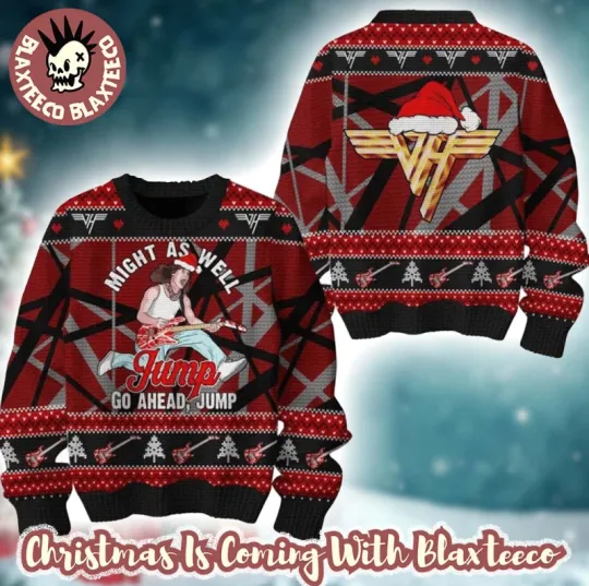 Discover van Eddie Might As Well Jump Go A Head Jump 2025 Ugly Sweater