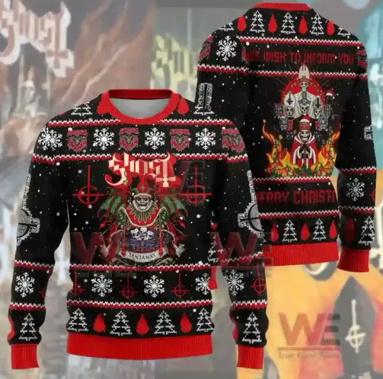 Ghost Rock Band Ugly Christmas Sweater
