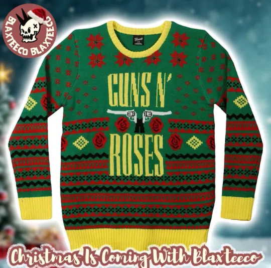 Guns And Roses Signature Holiday Ugly Christmas Sweater 2025