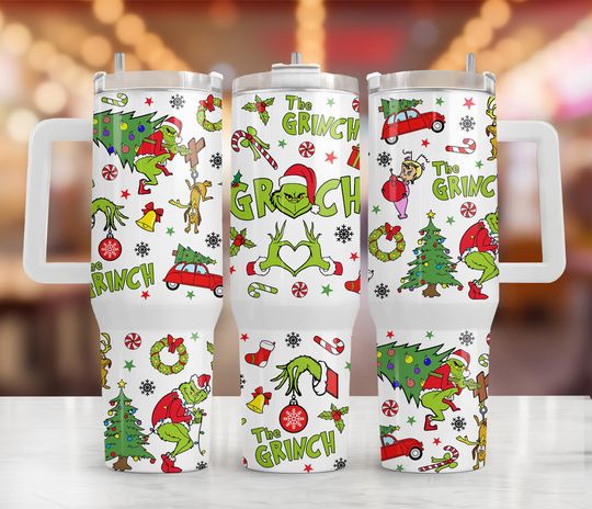 Discover Christmas 40oz Tumbler Wrap Png, Merry Christmas 2 pieces 40 oz Tumbler Png, Cartoon Christmas Tumbler 40oz Png, Sublimation Designs