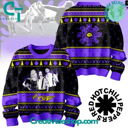 Red Hot Chili Pepper Purple Ugly Christmas Sweater