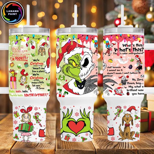 Discover Bougie Christmas Holiday 40oz Tumbler Wrap PNG, Retro Cartoon Cup Design PNG, Nightmare Style Xmas Quencher Sublimation for Drinkware