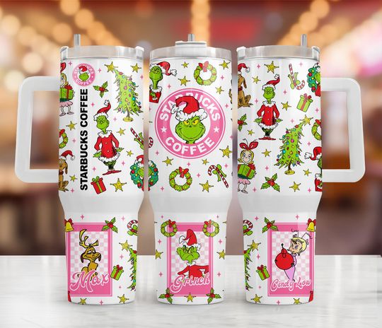 Discover Pink Christmas 40oz Tumbler Wrap Png, Merry Christmas 2 pieces 40 oz Tumbler Png, Cartoon Christmas Tumbler 40oz Png, Sublimation Designs