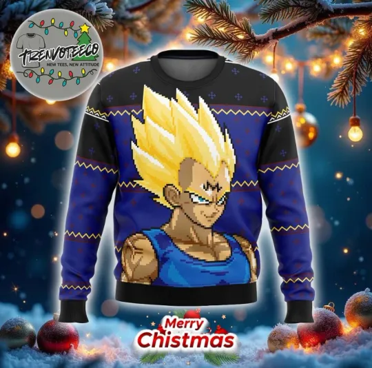 Majin Vegeta Dragon Z Premium Game Anime Ugly Sweater