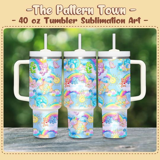 Discover Digital Files for Sublimation 40 oz Tumbler - Happy Bears Art (No AI)