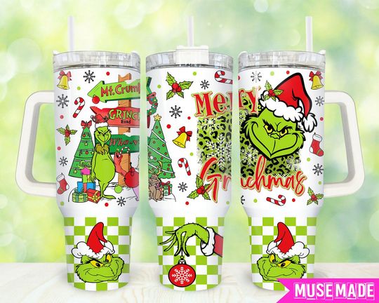 Discover Christmas Cartoon 40oz Tumbler  , Merry Christmas Tumbler 40oz  , Christmas 40oz Tumbler Wrap, Holiday 40oz Quencher Tumbler