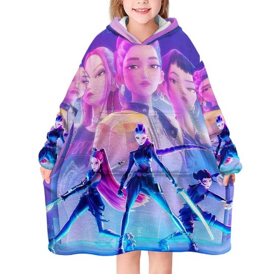 Kpop Demon Hunters Huntrix Blanket Hoodie
