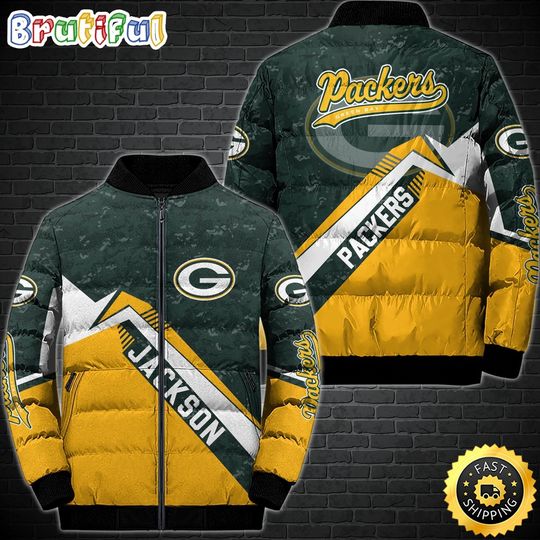 Green Bay Packers Puffer Jacket Customized Sport Down Jacket